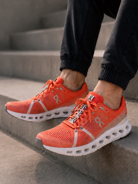 On Clouds Other - On Running Cloudsurfer Men's Size 11.5 Flame White Orange Sneakers